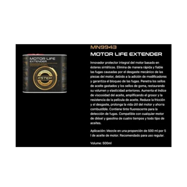 Aditivo Aceite Mannol Motor Life Extender 9943 500ml - Imagen 2